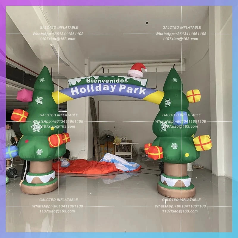 Christmas decoration theme activities Inflatable Christmas Tree Arch model park bar atmosphere can be illuminated decoration