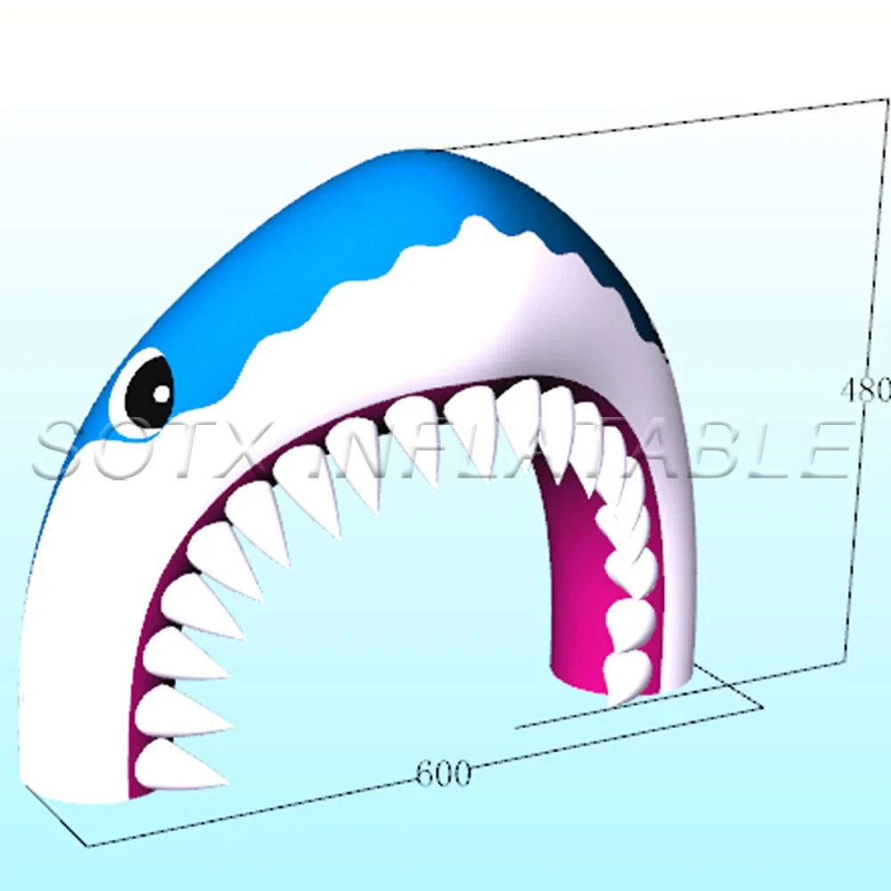 For Ocean Event Advertising Clearance Custom Outdoor Activity Inflatable Shark Mouth Arch With Blower Inflatable Animal Archway