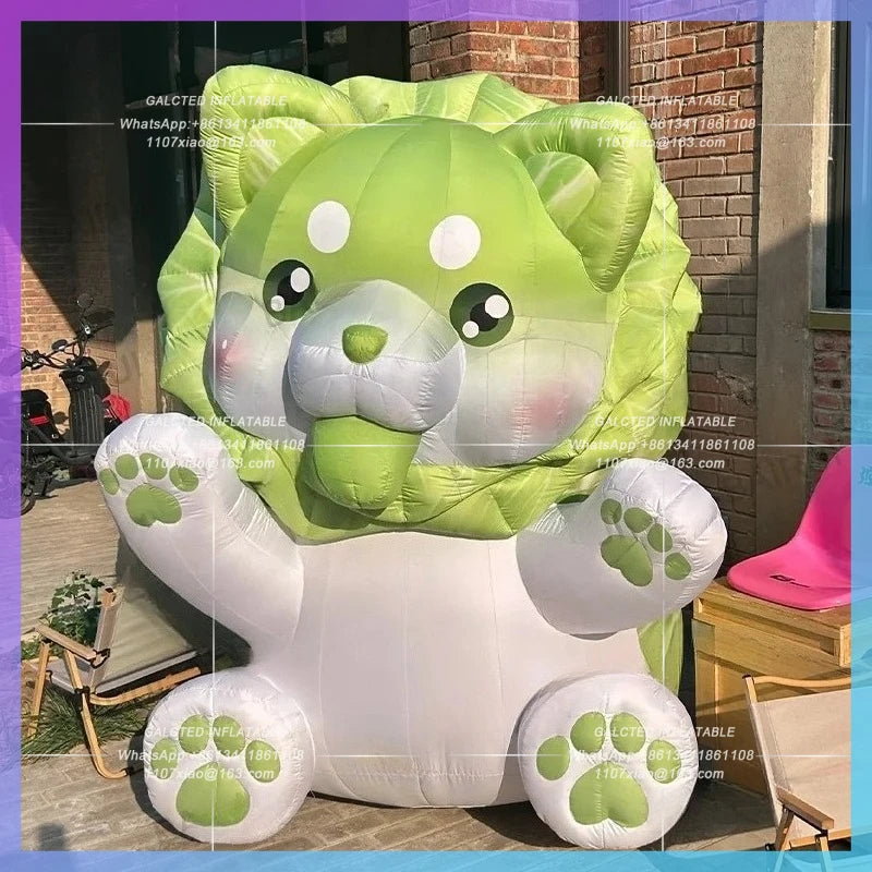 animal baby air blow pet for market Cute inflatable vegetable dog green promotion decoration