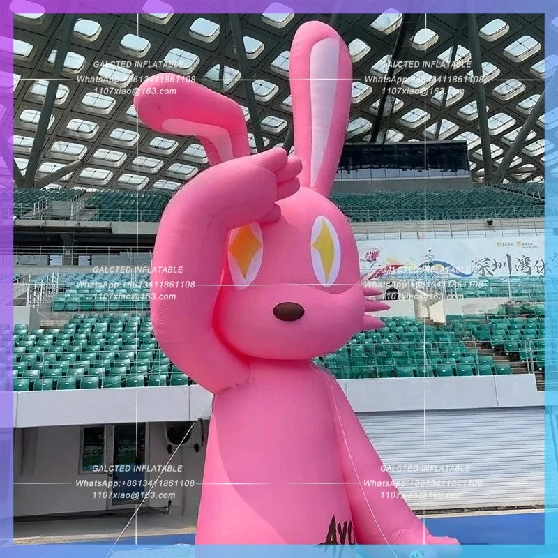 rabbits lucky animal doll Pink inflatable giant rabbit music concert decoration balloon