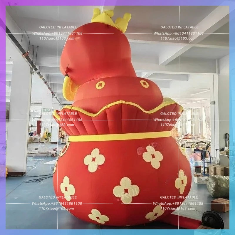 inflatable snake lucky bag red cartoon 2025 customize design inflatable animal gold coin snake chinese year decoration
