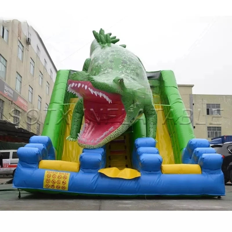 Kids Party Backyard 7x5mH Inflatable Crocodile Bounce House Large Commercial Inflatable Bouncer Jumping House Castle for