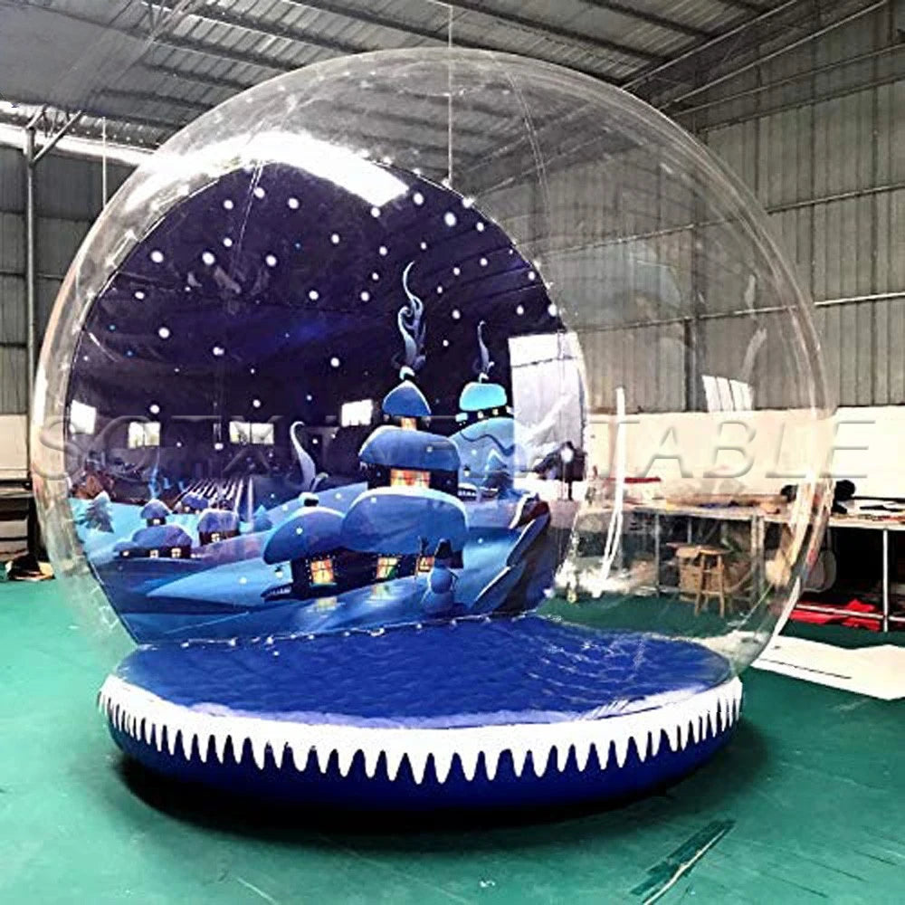 Snowball For Party Christmas Decoration Inflatable Snow Globe With Custom Background And Jumping Bed Outdoor Dome Bubble Tent