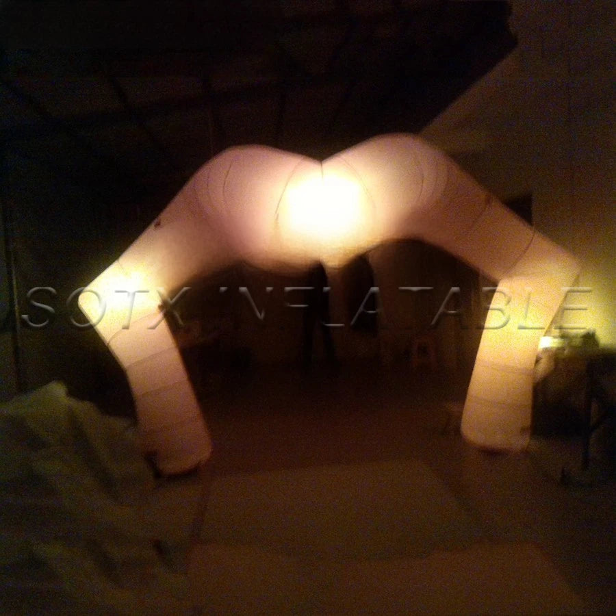 for club wedding party Attractive 4m W glowing Inflatable Kiss Me Lip Arch,Valentine's Day Decoration with LED Lights