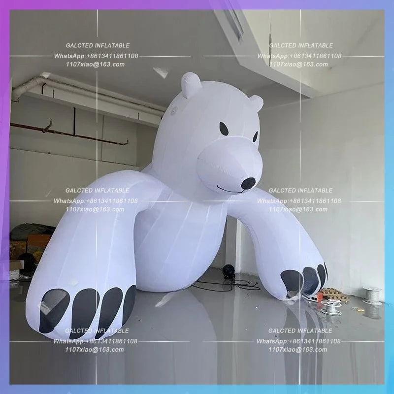 Bear Model Ice and Snow World Inflatable cartoon Hercules Polar  theme park mall atrium lighting IP advertising props