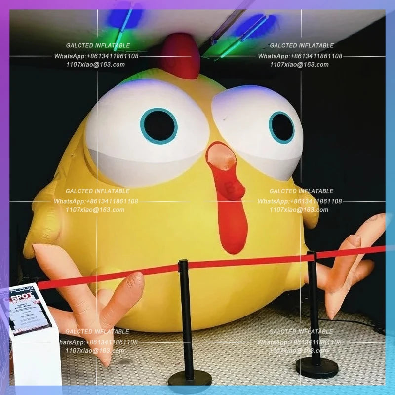 cute hen egg for restaurant fried chicken Yellow big eyes inflatable chicken big cock cartoon store advertising prop