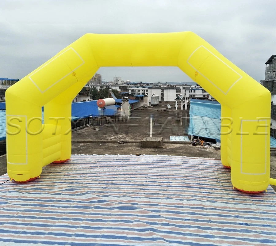 Attachable Banners Wonderful Yellow Portable Inflatable Arch for Sports Finish Start Line with