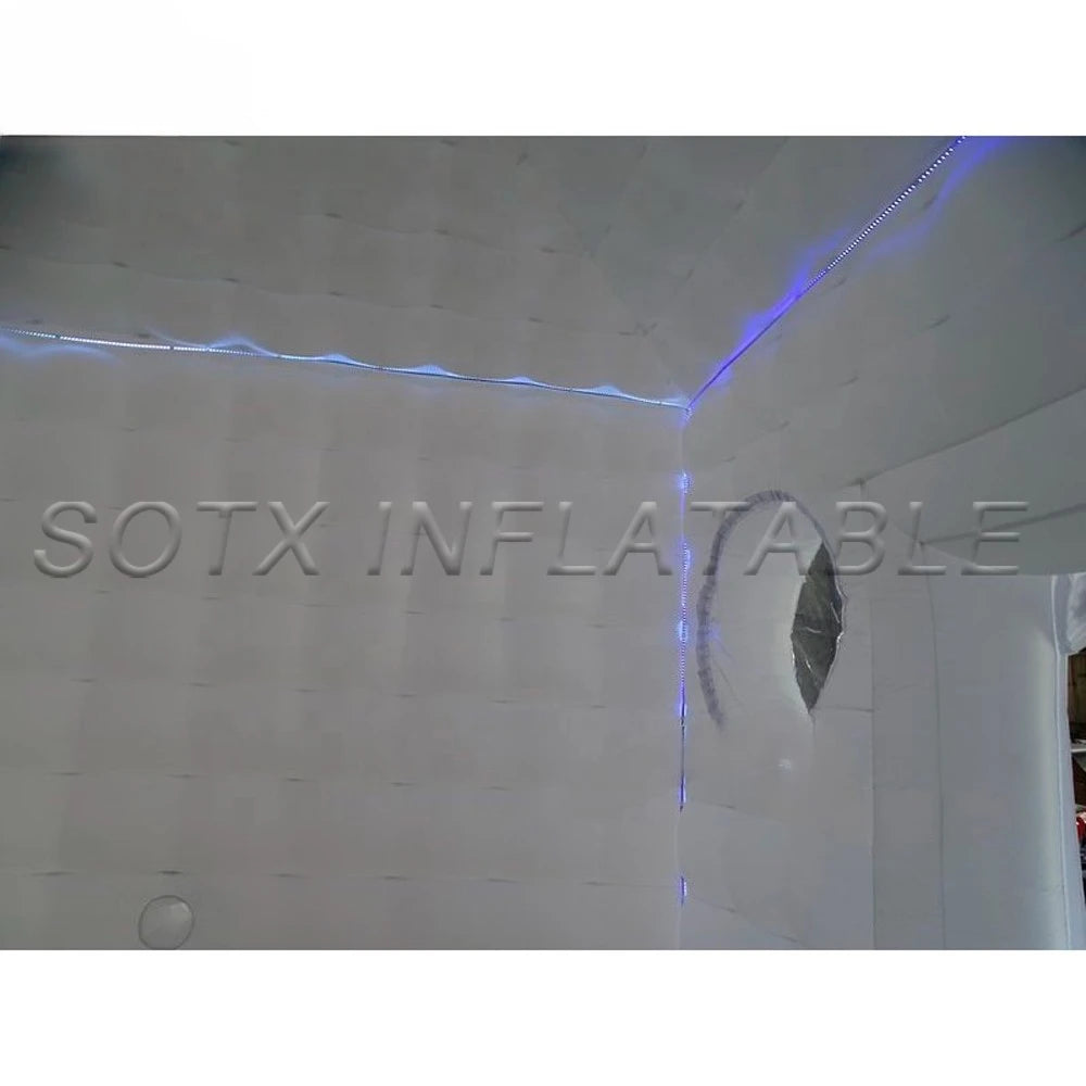 Party Cubic Marquee Large Led Lighting Portable Inflatable Night Club Tent With Windows For Event White Cube Tent Blow Up Square
