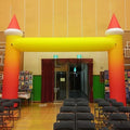 Event Made By 5x5m New Arrival Gothic Style Orange Inflatable Castle Arch With Free Air Blower For Parties And