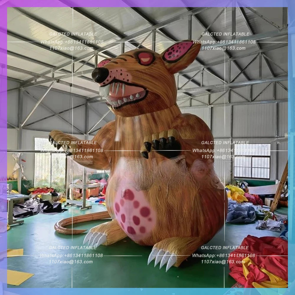 Inflatable Mouse With Blower Advertising Outdoor Giant  Inflatable Rat Cartoon For Street Decoration