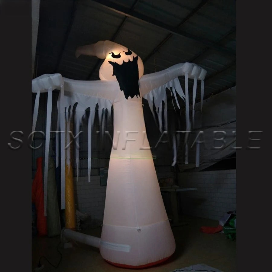 Decoration Made By 3m/10ft Outdoor Holiday Airblown Inflatable Halloween Scary Ghost With Light For Festival Party