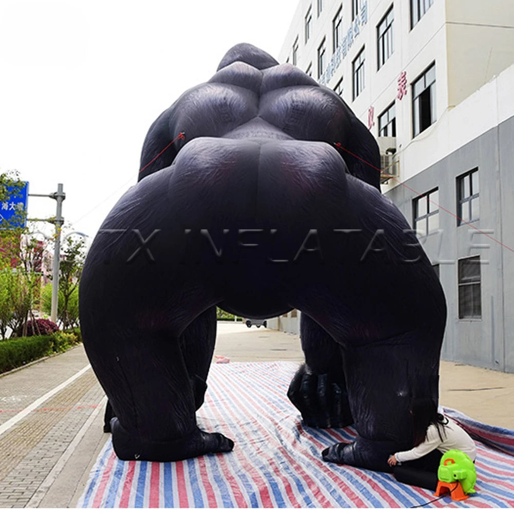 Gorilla For FestivalOutdoor Event Giant Black Gorilla Inflatable Customized 6m High Huge Inflatable