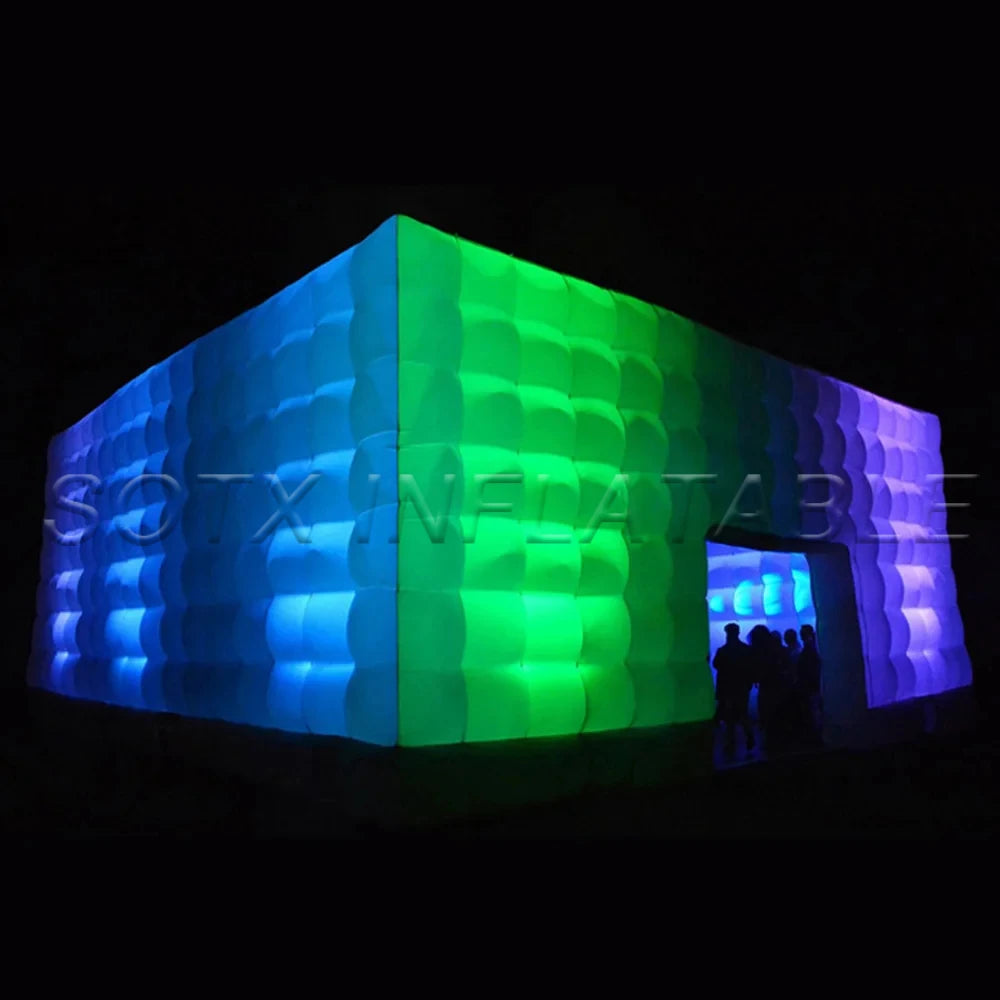light for eventHigh quality Giant white 4/5m square inflatable cube tent square tent customized inflatable photo booth with LED