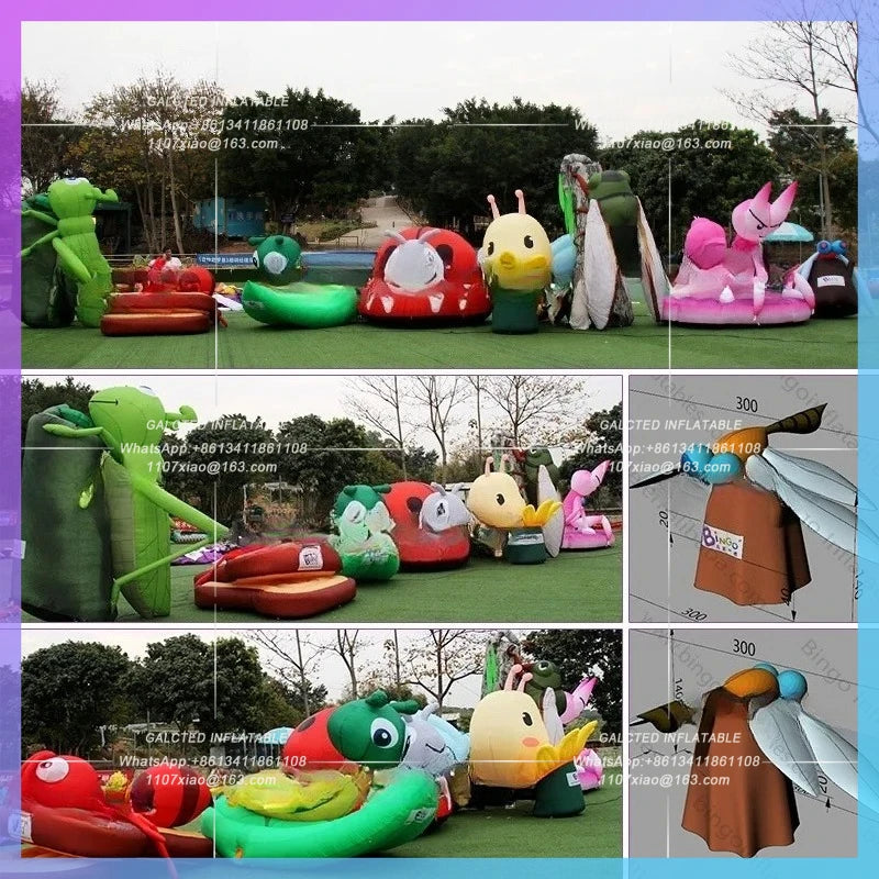 Inflatable Dragonfly Decorations Customized 3x1.8x1.4 Meters Big  Inflated Cartoon Toys for Party Event Home Decoration-Toys