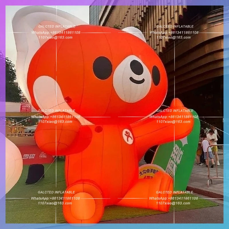 inflatable red panda cartoon cute huge panda Chinese wild animal for zoo, forest, plant protection advertising decoration
