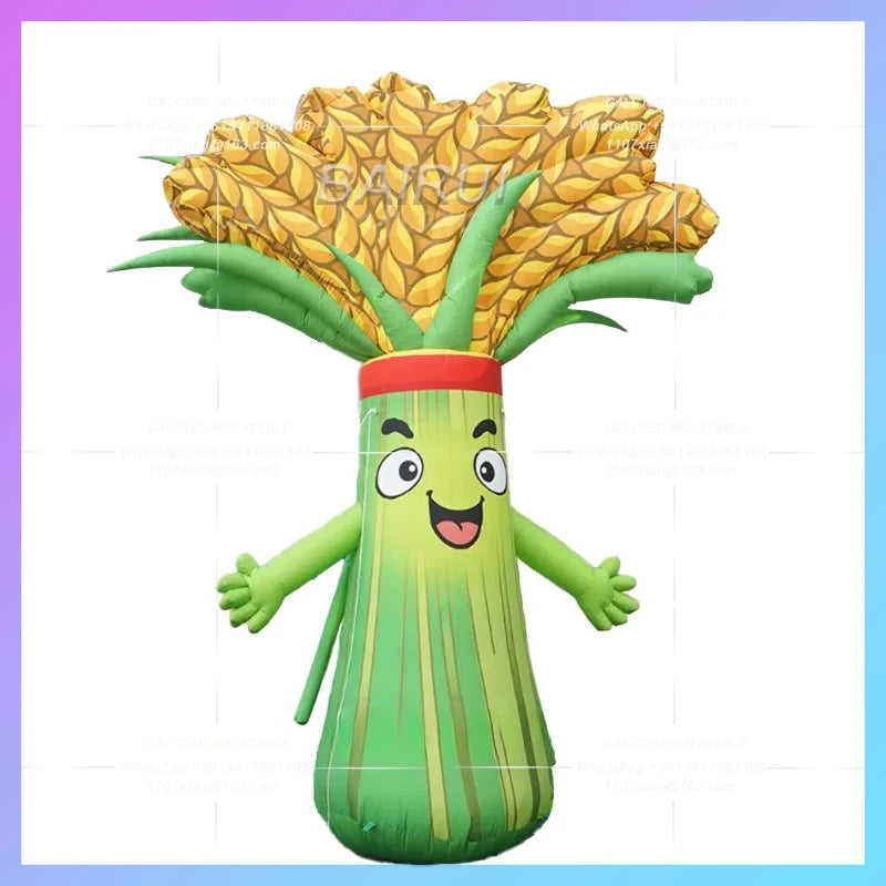 rice green vegetable food Giant 3m inflatable paddy farmer food safety promotion conference prop cartoon man
