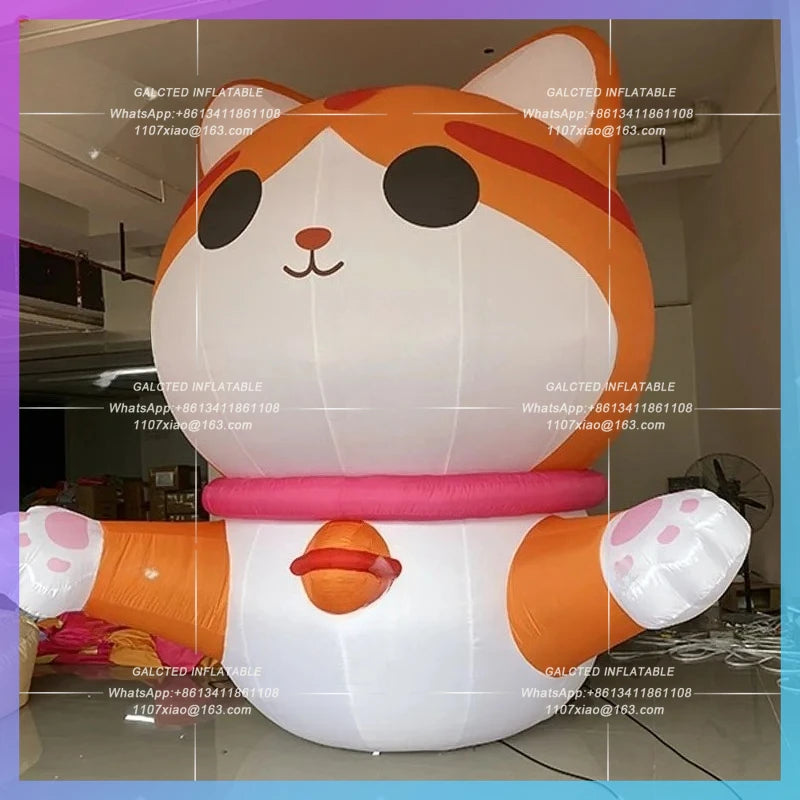 Orange Cat model hugs Inflatable cartoon Bell half-length Cat Healing Mall Pet Festival photogenic props