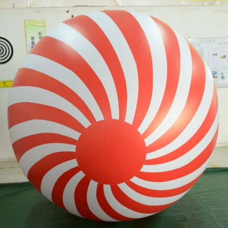 2m/3m Portable PVC Helium Balloon Inflatable Red Strip Hot Air Balloon Hanging Decoration for Advertising Wedding Birthday