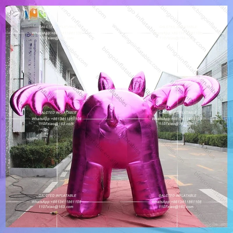 Inflatable Flying Pig with Wings Inflatable Flying Pig Balloon 3.7x3.7x2.5 Meters Rose Gold Giant -Inflatable Toys