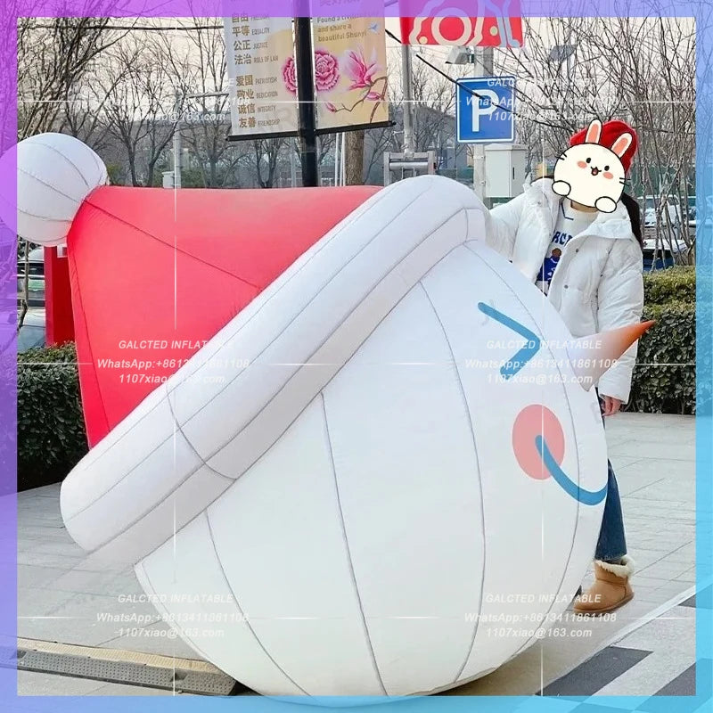 decoration ski slope advertising Inflatable christmas snowman hat for street