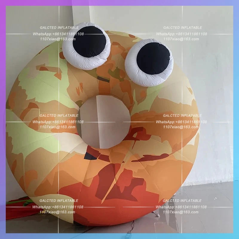 bagel doughnut air mold Inflatable bread croissant bagel custom CARB festival bread head bazaar drain