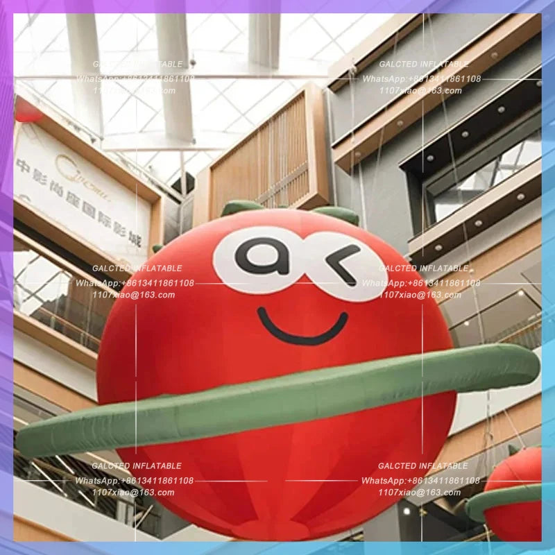 mall atrium farm courtyard party Inflatable tomato model lights advertising placement lighting layout