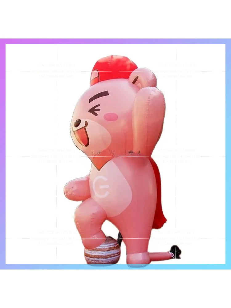 Inflatable Cartoon Pink Bear Model Personalized 5M(16.4Ft)for Party Inflatable Bear Advertising Display-Toy