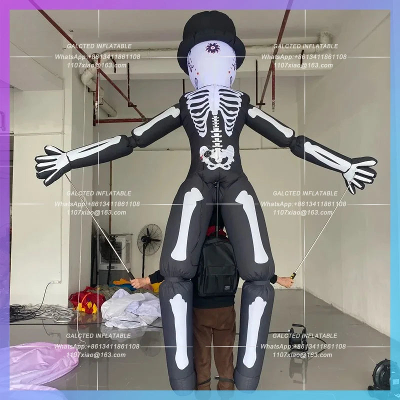 inflatable playground Halloween show props 3.5 m cartoon skeletons walking  nightclub stage