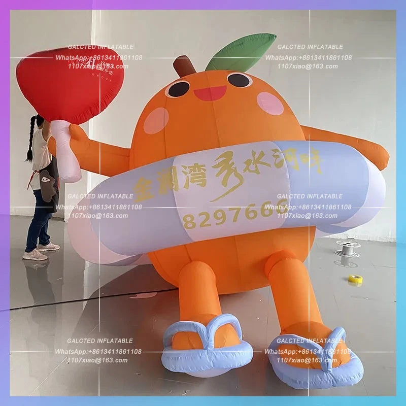 festival swimming circle sitting Orange Inflatable orange pipa fruit Bazaar Exhibition Card Drainage Mall display
