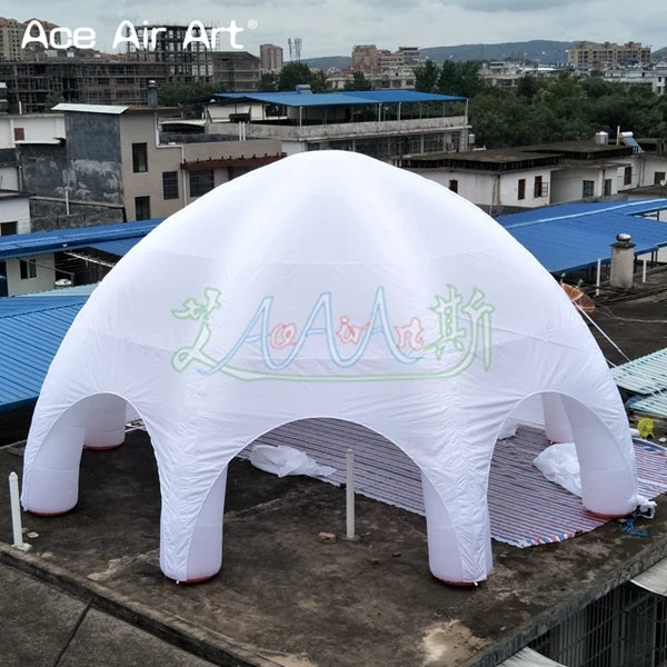 Curtain for Advertising Custom 10m Diameter with 8 Legs Fully covered Red Inflatable Spider Tent with Black Door