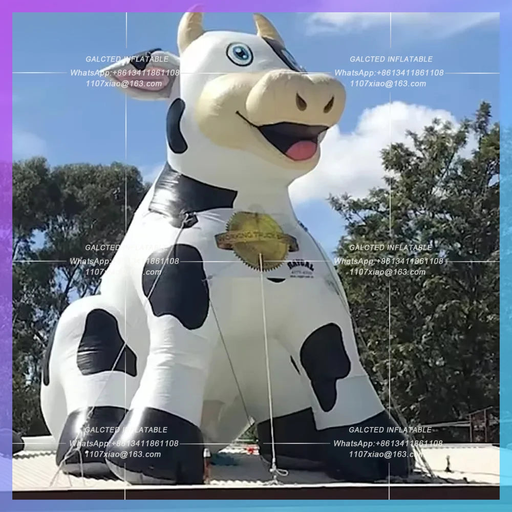 Inflatable Dairy Cattle Farm Animal Cartoon Model Attractive Giant Inflatable Milk Cow Outdoor For Parade Pasture Decoration