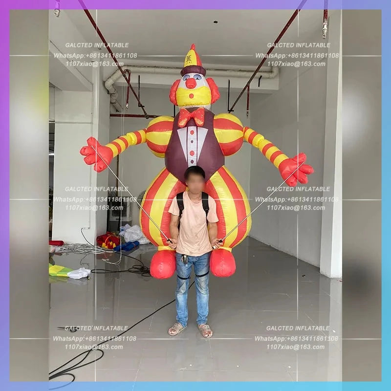 Interactive atmosphere drainage Bar Playground  inflatable clown model backpack