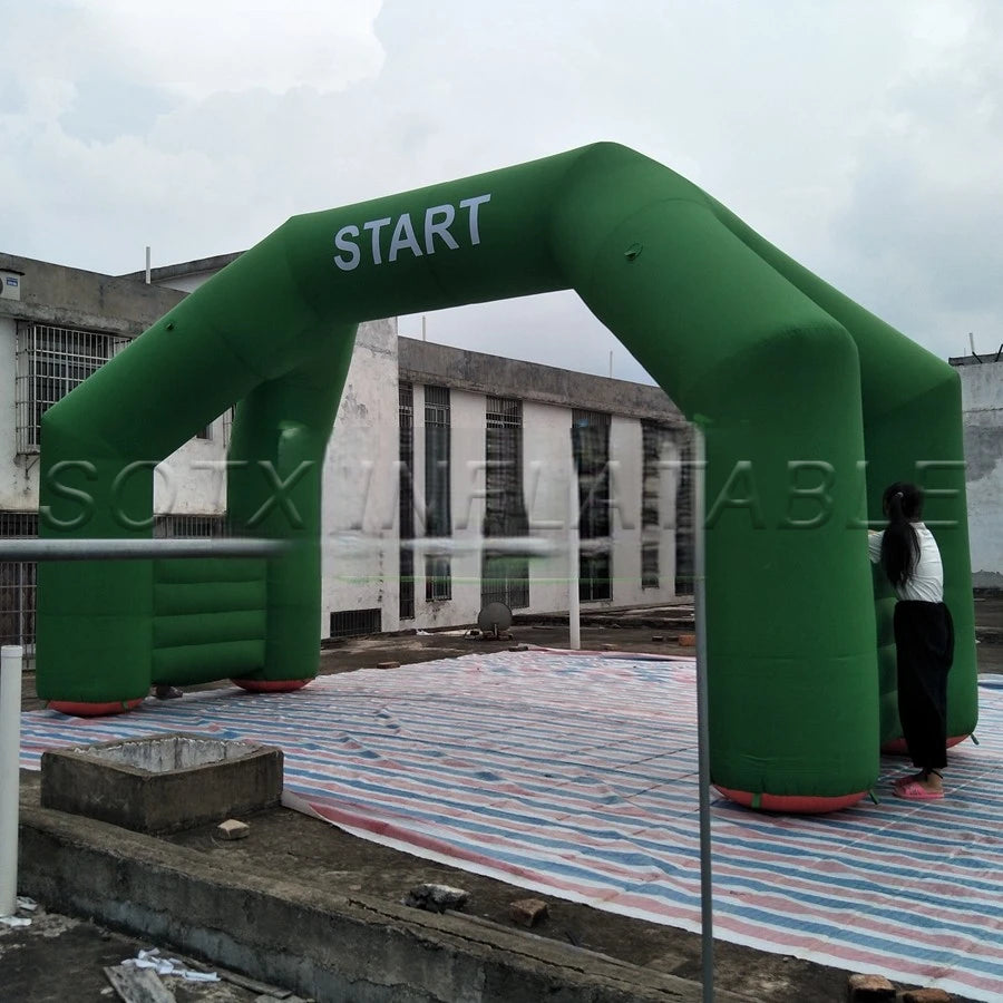 Sport Racing Events High Quality 6x4mH Outdoor 4 Legs Inflatable Black Arch Archway with Free Air Blower for