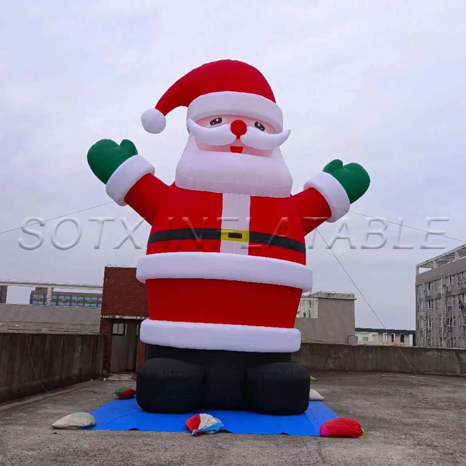 For Decoration2Giant Outdoor Christmas Inflatable Blows Up Santa Claus Snowman With Led Lights Father Christmas Characters Xmas