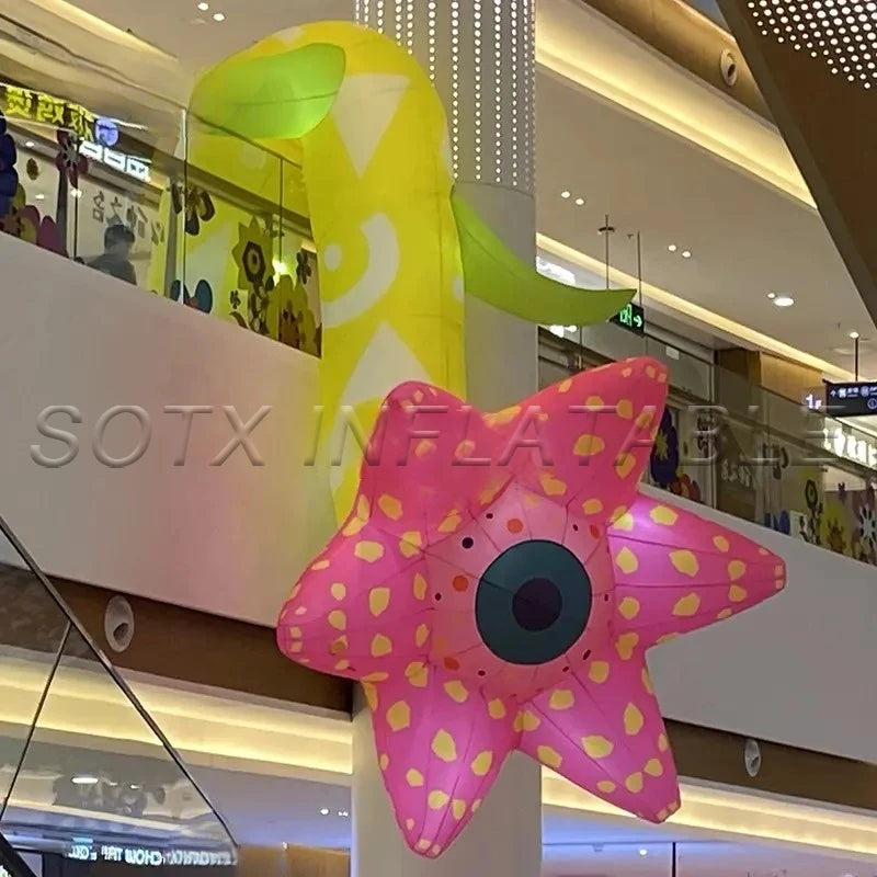 Advertising Wedding Event Giant Inflatable Artificial Flower Decoration Inflatable Ground Flower Model with Light for Show