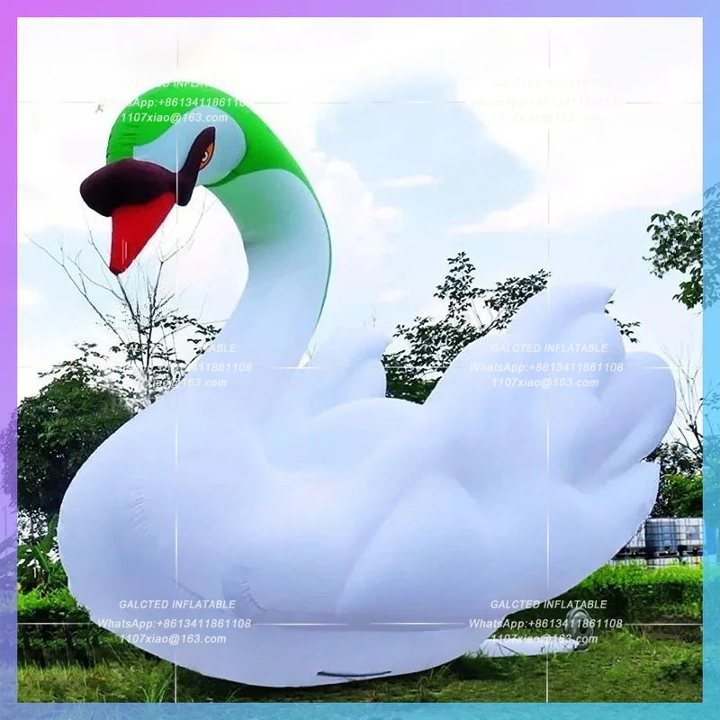 sandbeach restaurant advertising White giant inflatable goose big swan for park