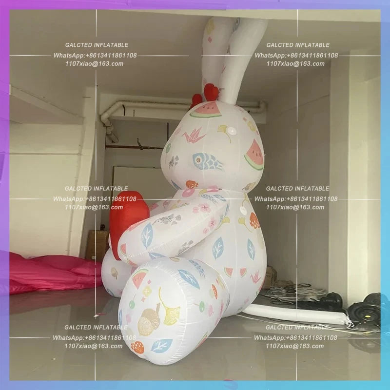 Valentine's Day mid-autumn Festival Romantic Inflatable sit-down Bunny model Atmosphere Mall Bar stage lighting props