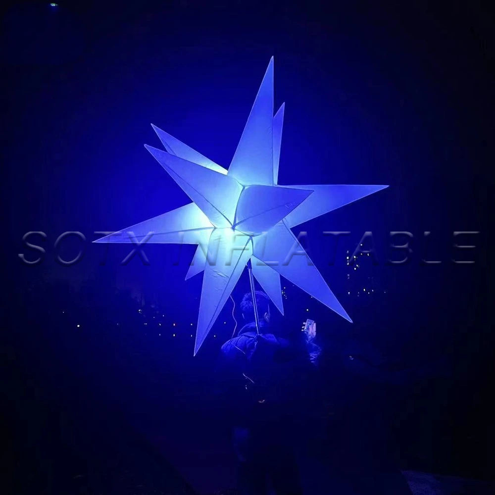 For Parade Events Best Giant Shooting Inflatable Star Costume With Led Lights Adults Walking Star Balloon Performance Costume