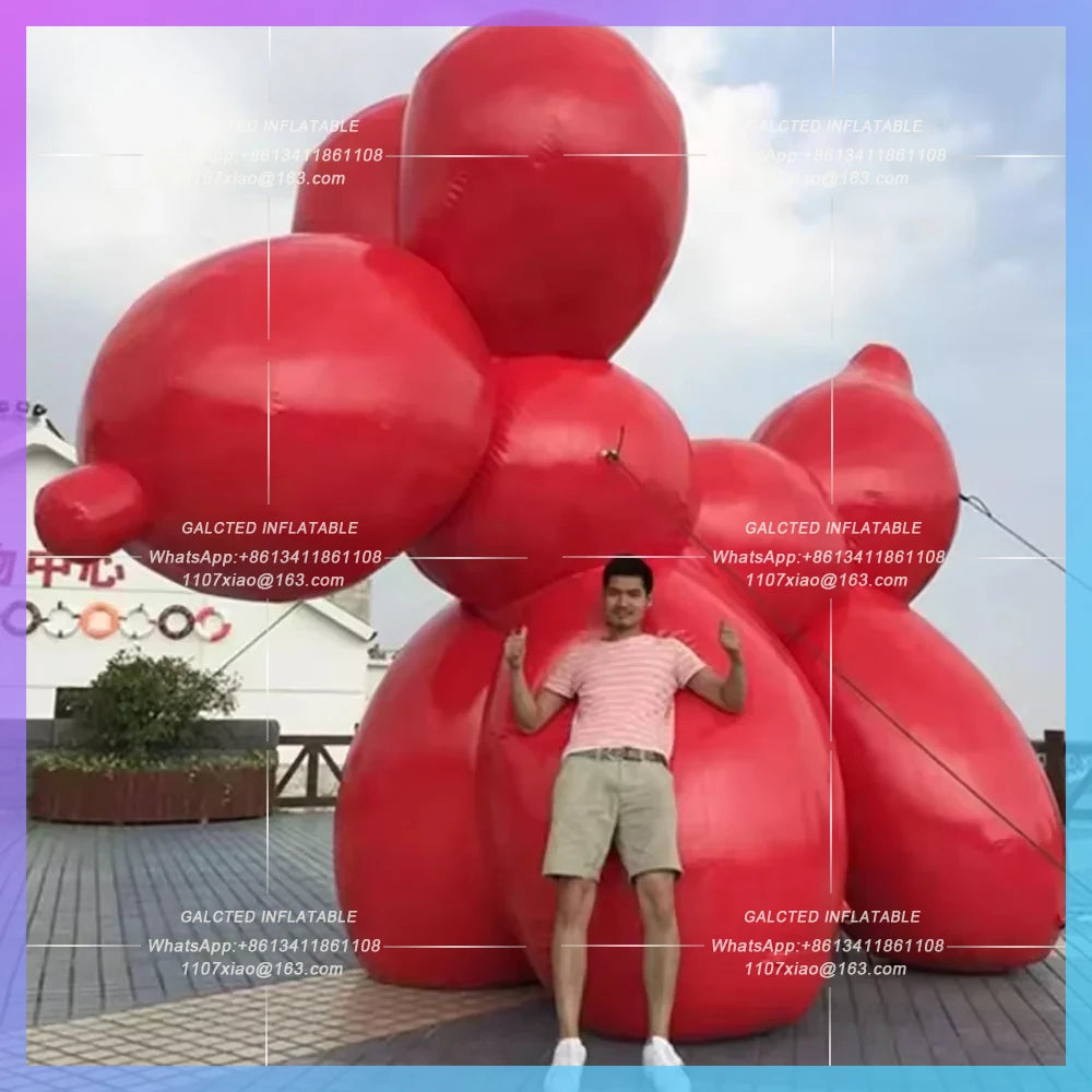 Inflatable Customized Giant 3m Cute Red Inflatable Dog Balloon  Inflatable Dog Animal With Blower For Outdoor Event Decoration