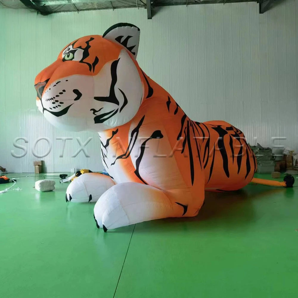 Advertising And Promotion Popular Lying Giant Inflatable Tiger Customized Inflatable Animal Mascot For Outdoor