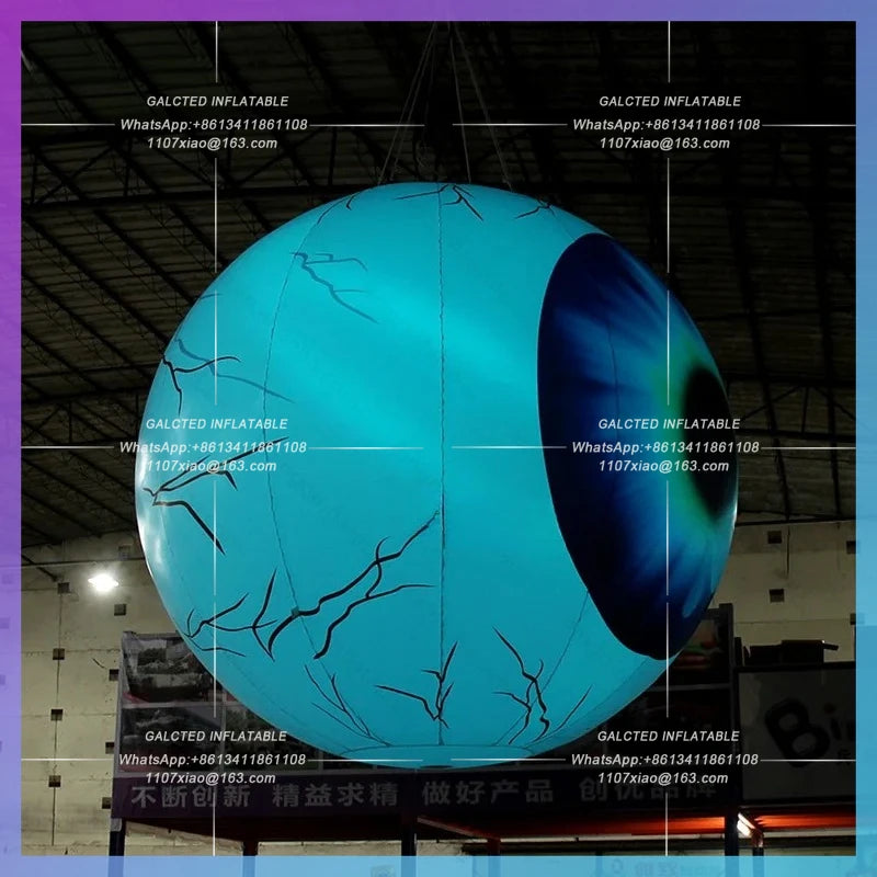 Inflatable Halloween Eyeball Model Personalized 2~3 Meters Hanging With LED Lighting For Decoration-Toys