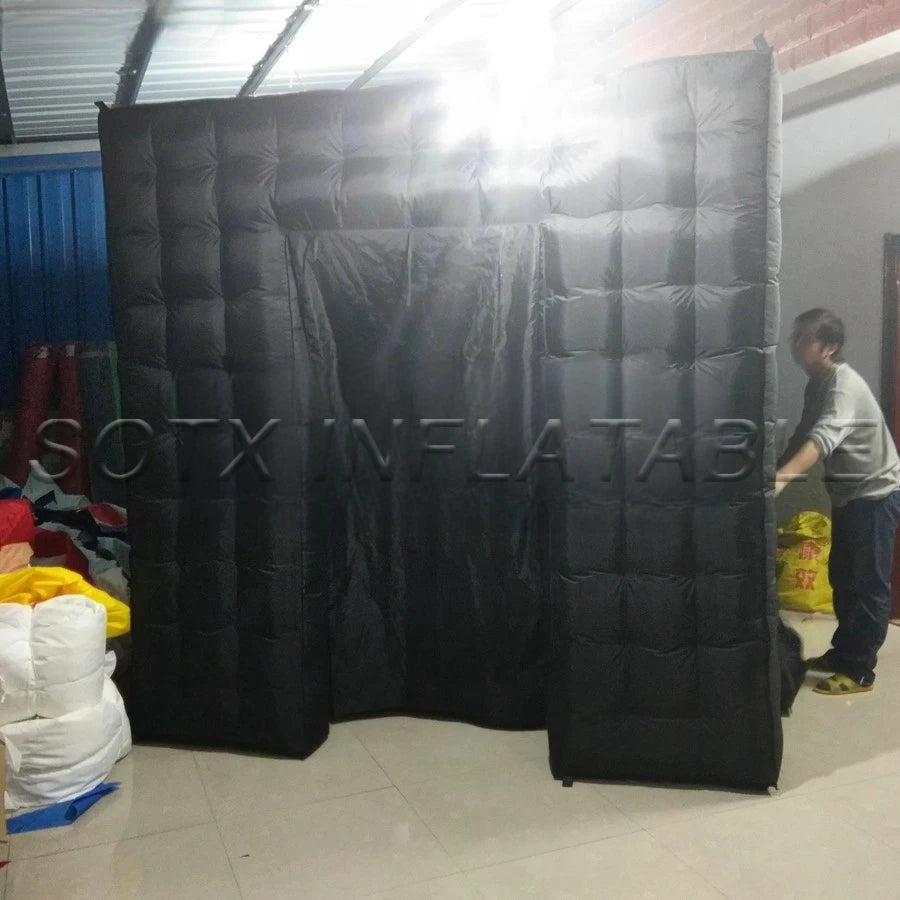 Led Spotlights Specail For Chile 2.4m White Inside Inflatable Photo Booth,Led Photo Backdrop,Social Booth Party Tent With