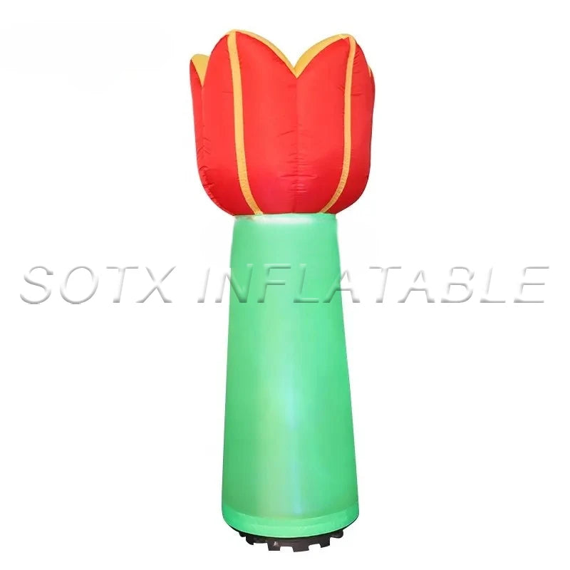 Park Events Advertising Giant Inflatable Flower Ground Decoration Inflatable Blossom Flower Model with Blower for Theme