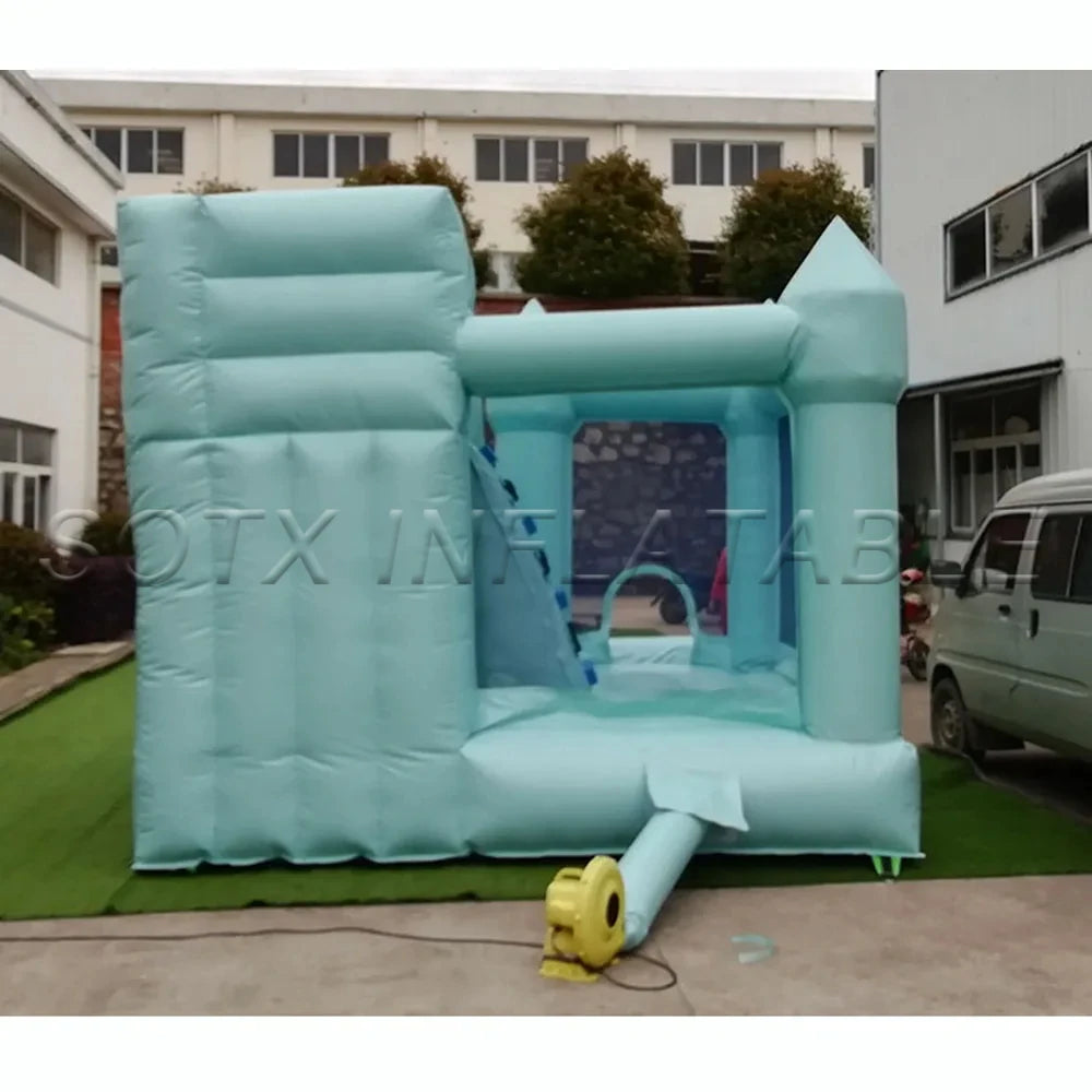 Pool And Slide For fun 3 In 1 green White pink Inflatable Bounce Castle Jumper Bouncer Jumping House Combo With Balls