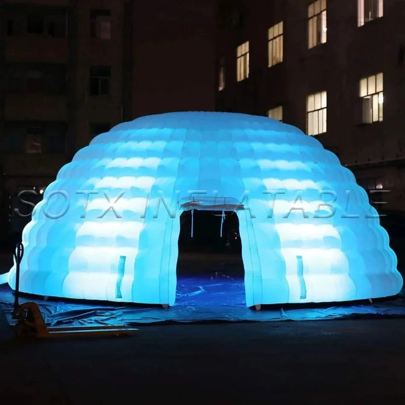 Wedding Show Exhibition 26.25ft Inflatable Dome Tent Giant Inflatable Igloo Dome Tent Marquee Lighting Tent for Party