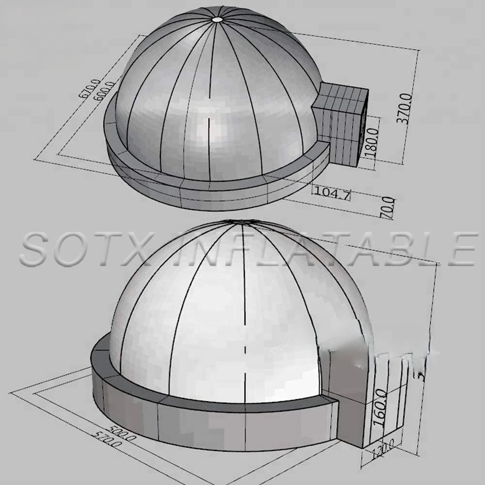 Education Event 6 M Mobile Black Inflatable Planetarium Dome,360 Degree Astronomical Tent Movie Cinema Area For Science