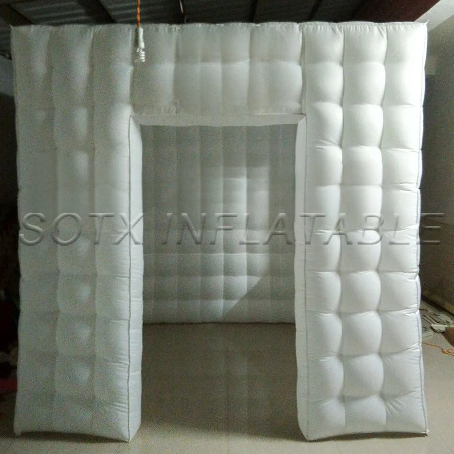 for DJ Entertainments Factory Sale Custom Advertising RGB Led Inflatable Tent Cubic Booth with door/window Free logo