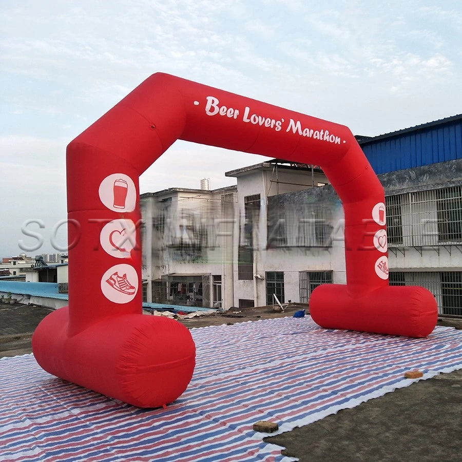 Archway With Air Blower Ace Angle Free Standing Start Line Pu Coated Inflatable Racing Arch,Beer Lovers Malathon
