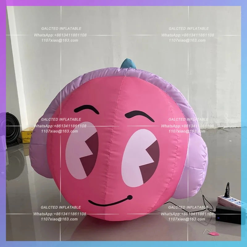 pink personality IP creative music Inflatable headphones fairy gas model  festival bar stage atmosphere interactive layout