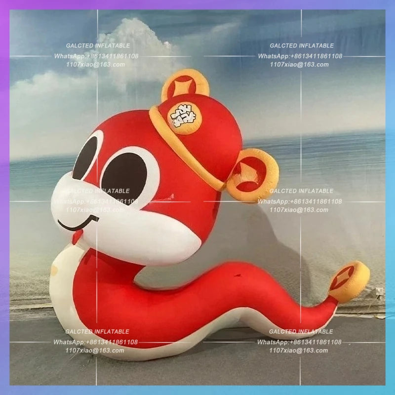inflatable snake red lucky new year Customize production  cartoon animal big eye snakes new year decoration